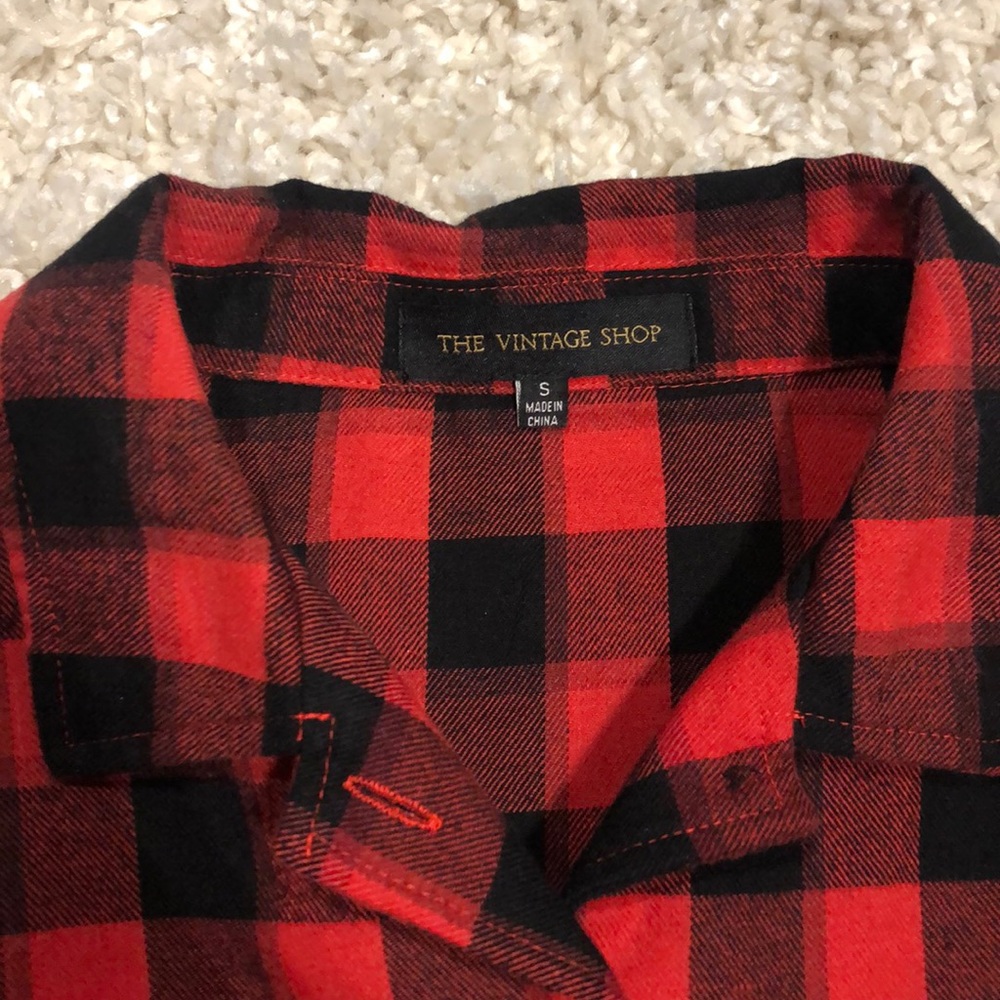 Flannel button down crop top - Picture 4 of 4